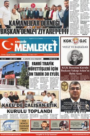 Kırşehir Memleket Gazetesi 20.08.2026