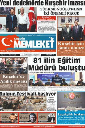 Kırşehir Memleket Gazetesi 13.08.2026