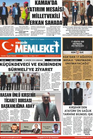 Kırşehir Memleket Gazetesi 19.08.2026