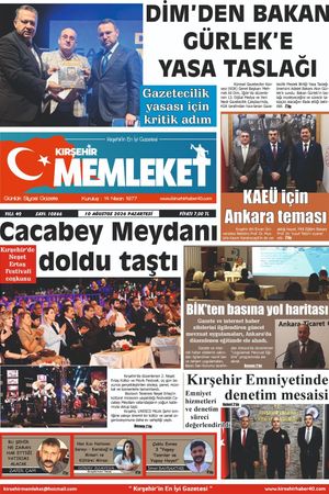 Kırşehir Memleket Gazetesi 10.08.2026