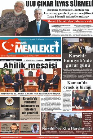 Kırşehir Memleket Gazetesi 27.08.2026