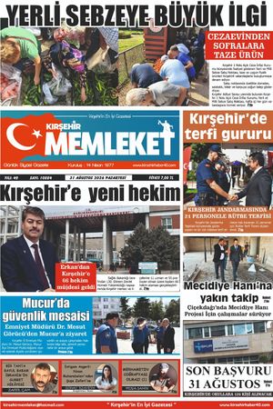 Kırşehir Memleket Gazetesi 31.08.2026