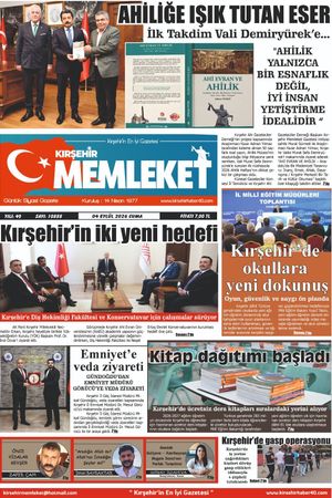 Kırşehir Memleket Gazetesi 04.09.2026