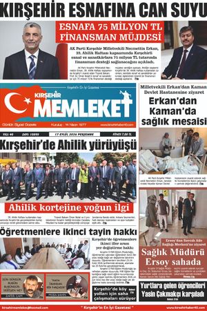 Kırşehir Memleket Gazetesi 17.09.2026
