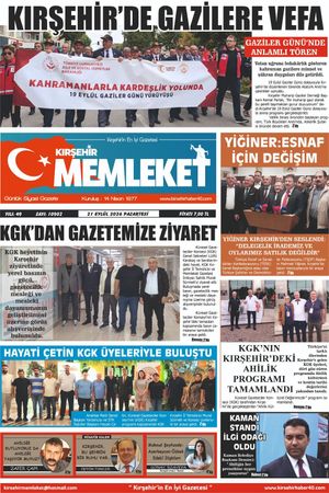 Kırşehir Memleket Gazetesi 21.09.2026