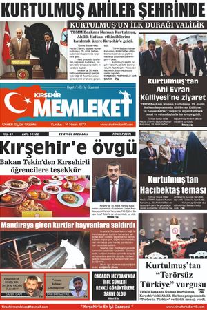 Kırşehir Memleket Gazetesi 22.09.2026