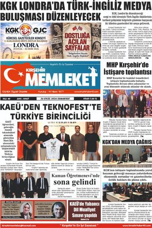 Kırşehir Memleket Gazetesi 26.09.2026