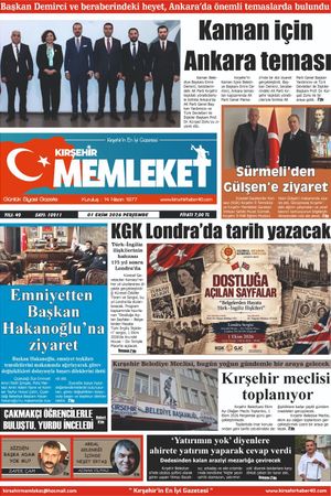 Kırşehir Memleket Gazetesi 01.10.2026