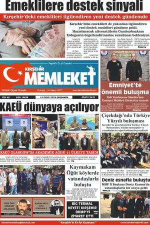Kırşehir Memleket Gazetesi 16.09.2026