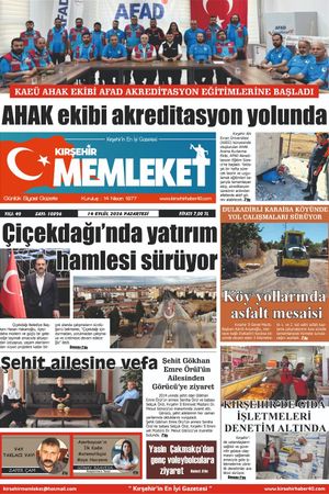 Kırşehir Memleket Gazetesi 14.09.2026
