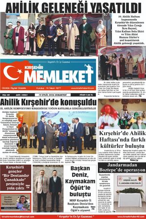 Kırşehir Memleket Gazetesi 19.09.2026