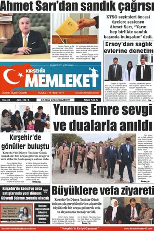 Kırşehir Memleket Gazetesi 03.10.2026