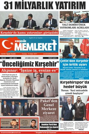 Kırşehir Memleket Gazetesi 09.10.2026