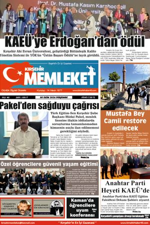Kırşehir Memleket Gazetesi 08.10.2026
