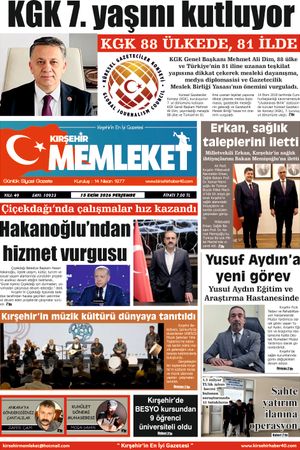 Kırşehir Memleket Gazetesi 15.10.2026