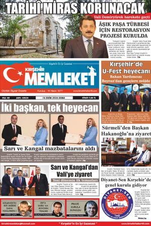Kırşehir Memleket Gazetesi 16.10.2026