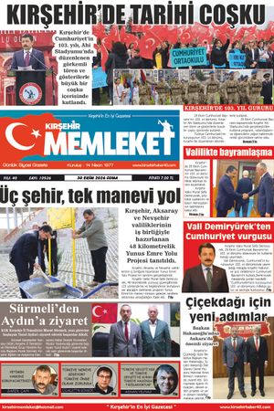Kırşehir Memleket Gazetesi 30.10.2026