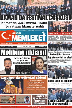 Kırşehir Memleket Gazetesi 13.10.2026